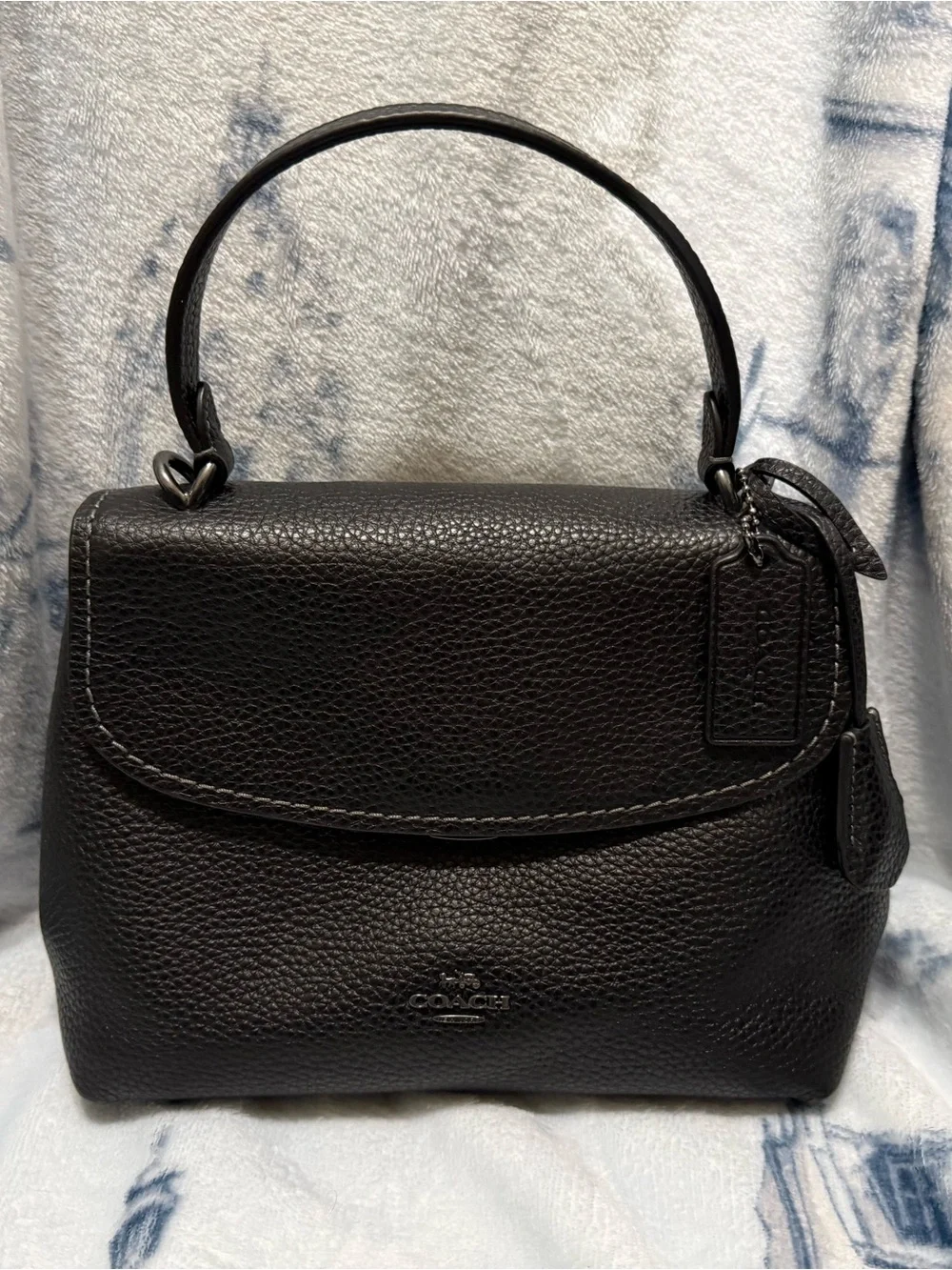 Coach Black pebbled leather Emory